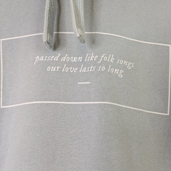 Taylor Swift Folklore Hoodie Blue Seven Official Merch Album Sweatshirt Size L - Picture 2 of 13